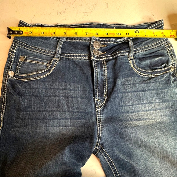 Mid Rise Y2K Heritage Curvy Fit Embroidered Bootcut Jeans Sz 11 - Picture 8 of 14